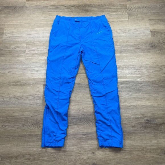Vintage Adidas Pants Mens Medium Blue Trefoil Ankle Zip 90s Straight Retro - Picture 1 of 11